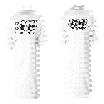 Football Checkered Black White Game Day Football Season T-Shirt - Monsterry