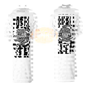 Football Sis Big Sister Soccer Season Leopard Football T-Shirt - Monsterry