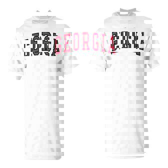 Georgia Ga Vintage Athletic Sports Red Text Georgia T-Shirt - Thegiftio UK