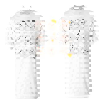 Ghostly Gathering Cute Cartoon Ghosts Halloween T-Shirt - Monsterry