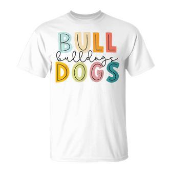 Go Bulldog Football School Spirit Team Mascot Game Pawprint T-Shirt - Monsterry