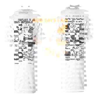 God Says I Am Cat Cute Cats Lover Bible Verse Christian T-Shirt - Monsterry