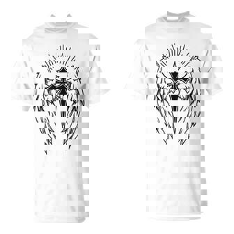 Gothic Cross And Wings Goth Alt Egirl Eboy Y2k Emo T-Shirt - Seseable