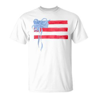 Hair Bow American Flag 4Th Of July T-Shirt - Monsterry