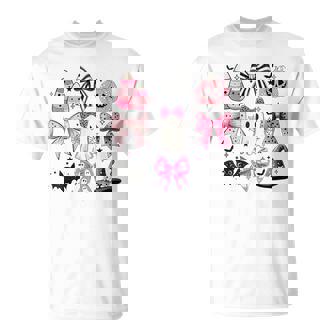 Halloween Costume Ghost Boo Coquette Bow T-Shirt - Thegiftio UK