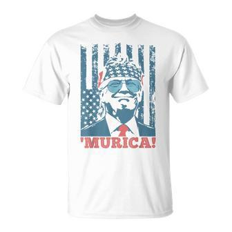 Happy 4Th Of July Trump American Flag Trump 'Murica T-Shirt - Monsterry