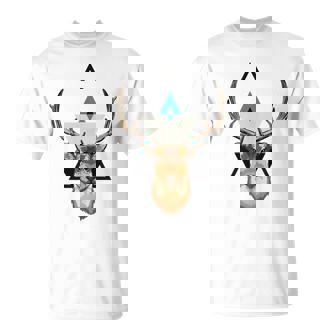 Hipster Geometric Deer Cool Hobbies Hunting Hunter Tank Top T-Shirt - Monsterry