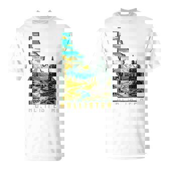 Hollister Idaho State Outdoor Nature Graphic T-Shirt - Thegiftio