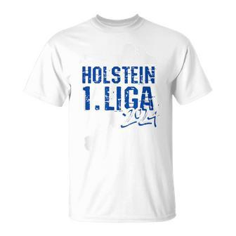 Holstein Football Kicken Fan Kiel Stadium Blue Blue T-Shirt - Seseable