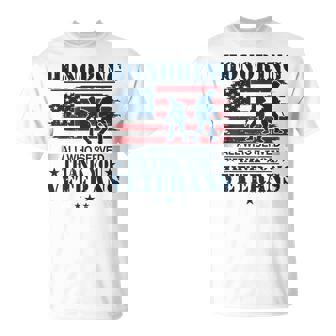 Honoring All Who Served Thank You Veterans Day Us Veteran T-Shirt - Thegiftio UK