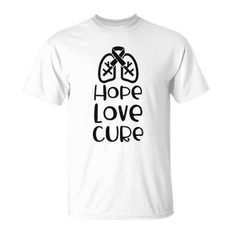 Hope Love Canker Awareness White Ribbon Awareness T-Shirt - Thegiftio