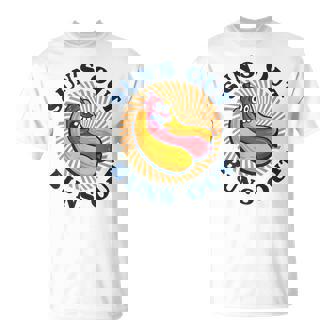 Hot Dog Adult Pun Sun's Out Buns Out T-Shirt - Monsterry