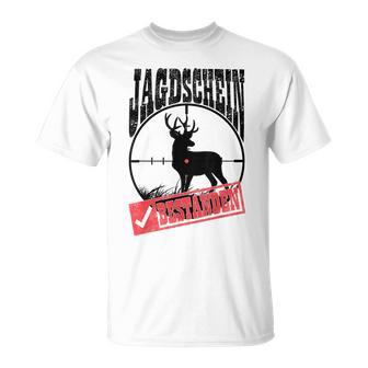 Hunting Schein Bestanden Hunter Deer Hunting Hunter Testing T-Shirt - Geschenkecke