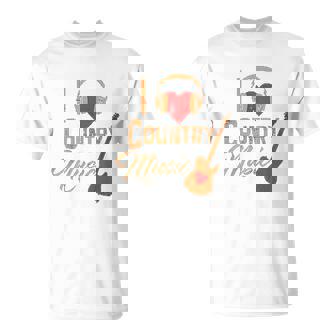 I Love Country Music Heart Design Country Western T-Shirt - Thegiftio