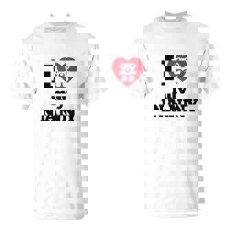 I Love My Nanny Cute Little Bear In A Red Heart T-Shirt - Thegiftio