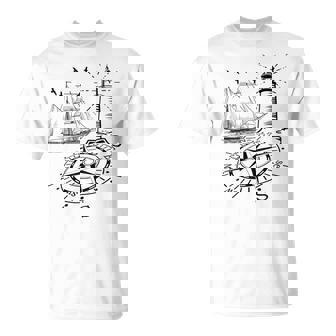 Idée Cadeau Bateau Àoile Boussole Phare Maritime T-Shirt - Cadeauxyz