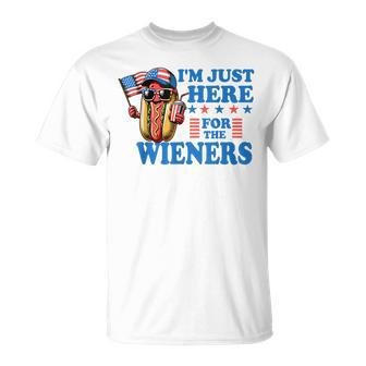 I'm Just Here For The Wieners 4Th Of July Hot Dog Men T-Shirt - Monsterry DE