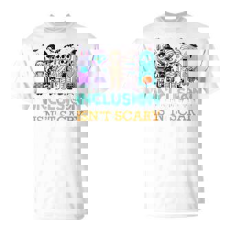 Inclusion Isn't Scary Halloween Teacher Mummy Skeleton Ghost T-shirt - Monsterry