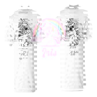 Iris Cadeau Prénom Personnalisé Fille Licorne T-Shirt - Cadeauxyz