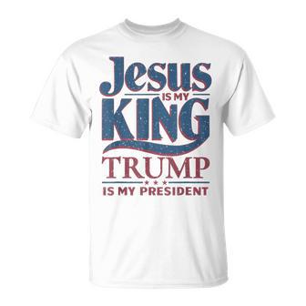 Jesus Is My King Trump Is My President T-Shirt - Thegiftio UK