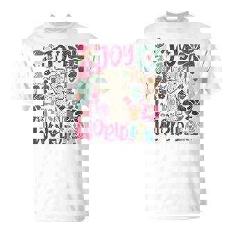 Joy To The World Christmas Nativity Scene Boho Flower T-Shirt - Monsterry