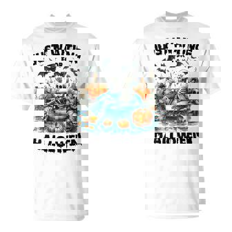 Just Waiting For Halloween Skeleton T-Shirt - Thegiftio