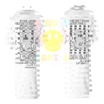 Kindergarten Teacher Team Hippie Smile Face Back To School T-Shirt | Mazezy