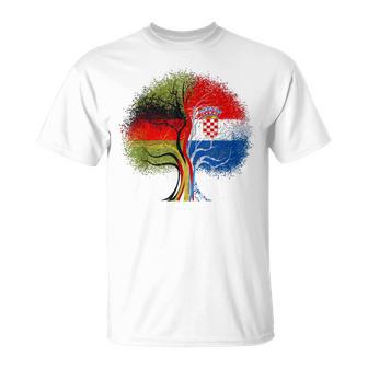 Kroatien Deutschland Flagge Baum Croatian German T-Shirt - Geschenkecke