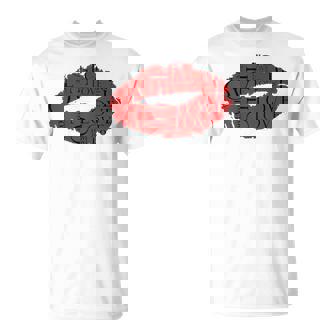 Labios Rojos Con Palabras De Love Camiseta unisex - Regaloses