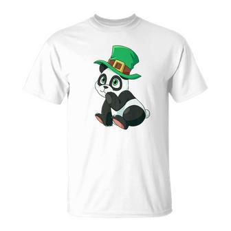 Leprechaun Panda Bear Cute St Patricks Day Irish T-Shirt - Thegiftio