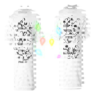 Be The Light Christmas Lights Matthew 514 Bible Christian T-shirt - Monsterry