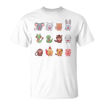 Lindos Signos Del Zodiaco Chino Manga Larga Camiseta unisex - Regaloses