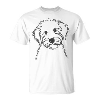 Line Art Dad Mom Dog Sheepadoodle T-shirt - Monsterry
