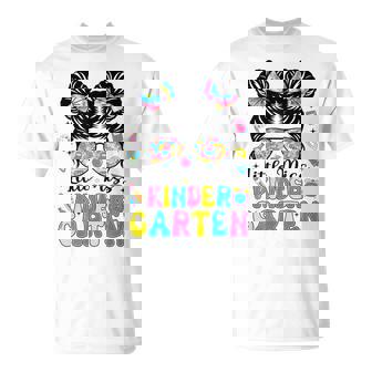 Little Miss Kindergarten Messy Bun Back To School First Day T-Shirt - Thegiftio UK