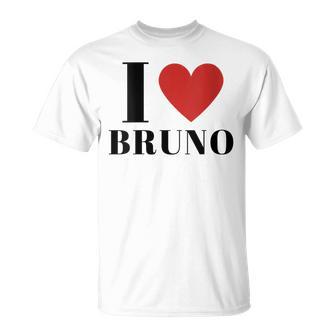 I Love Bruno Family Name Personalized I Bruno Heart T-Shirt - Monsterry