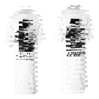 I Love History Pila De Libros Y Letras Negras Camiseta unisex - Regaloses