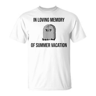 In Loving Memory Of Summer Vacation Back To School T-Shirt - Monsterry DE