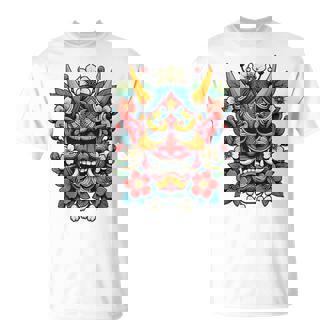 Máscara De Diablo Japonés Hannya Oni Yokai Oni Sin Mangas Camiseta unisex - Regaloses