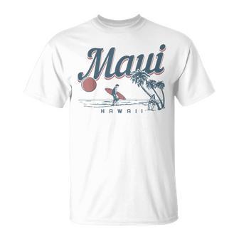 Maui Hawaii Surf Beachintage Souvenir Surfer Gray T-Shirt - Geschenkecke