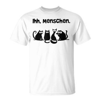 Her Menschen Cat Cat Motif T-Shirt - Geschenkecke