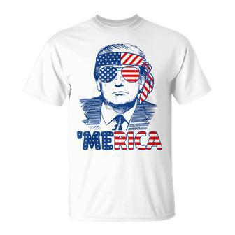 'Merica Trump Trump American Flag T-Shirt - Monsterry DE