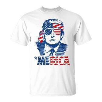 'Merica Trump Happy 4Th Of July Trump Patriot American Flag T-Shirt - Monsterry CA