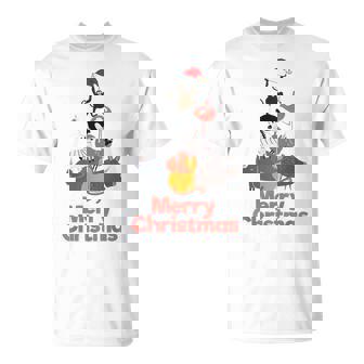 Merry Christmas Zoo Animal Christmas Tree Jungle Santa Hat T-Shirt - Monsterry