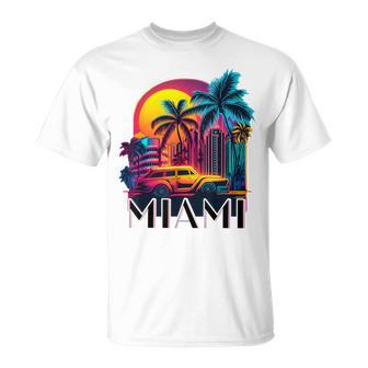 Miami Floridaibrant Colorful Miami Souvenir T-Shirt - Geschenkecke