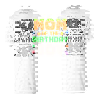 Mom Of The Birthday Boy Video Gamer Pixel Number T-Shirt | Seseable UK
