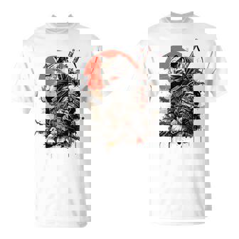 Motif Chat Samouraï Japonais Pour Hommes S Enfants Manche Longue T-Shirt - Cadeauxyz