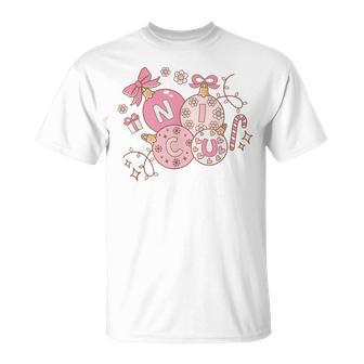 Nicu Nurse Pink Christmas Retro Neonatal Intensive Care Unit T-Shirt - Thegiftio UK