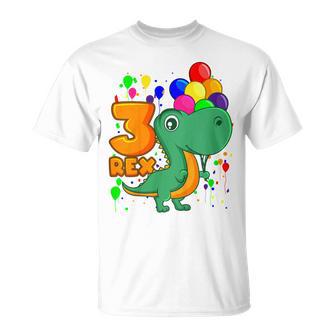 Niños Tres Rex Niño Dino Trex Regalo De 3Er Cumpleaños Camiseta unisex - Regaloses