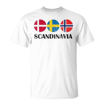 Norway Sweden Denmark Flags Scandinavian Flags Scandinavia T-Shirt - Geschenkecke