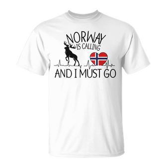 Norwegian Norwegian Ruft Und Ich Muss Los Gray T-Shirt - Geschenkecke